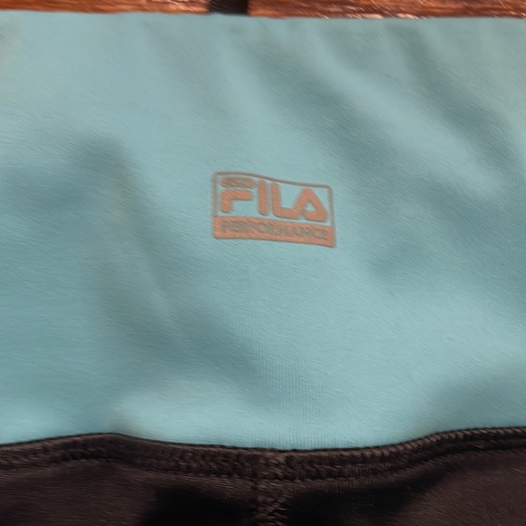 FILA SPORT woman’s live in motion activewear capris turquoise black size Med - Picture 7 of 9